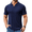 Navy Blue, variant on COOFANDY Men's Ribbed Polo Shirts Short Sleeve V Neck Slim Fit Polo T-Shirt Casual Summer Collared Golf Shirt