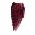 thumbnail image 2 of amagogo Belly Dance Hip Scarf Wrap Dress Clothes Sequins Skirt for Samba Rumba Tango Red, 2 of 9