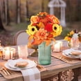 thumbnail image 5 of Luoshdecor Artificial Fall Flowers Stem , Fake Sunflowers Bouquet with Pumpkin Maple Leaves,Vase Decorations for Harvest Holiday Thanksgiving Indoor, 5 of 6