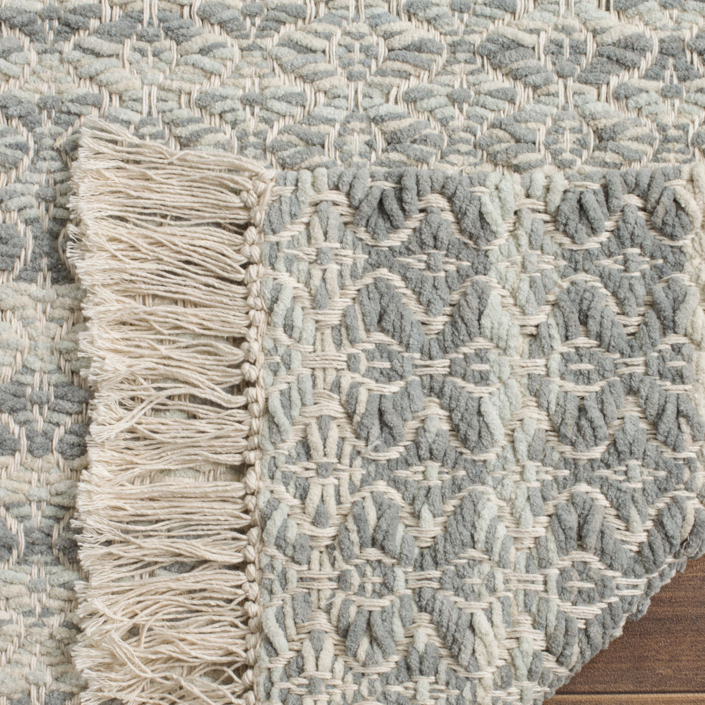 Safavieh  Handmade Boston Zenobia Coastal Cotton Rug with Fringe 3'  x  5' 3' x 5' Indoor Living Room,Bedroom Rectangle