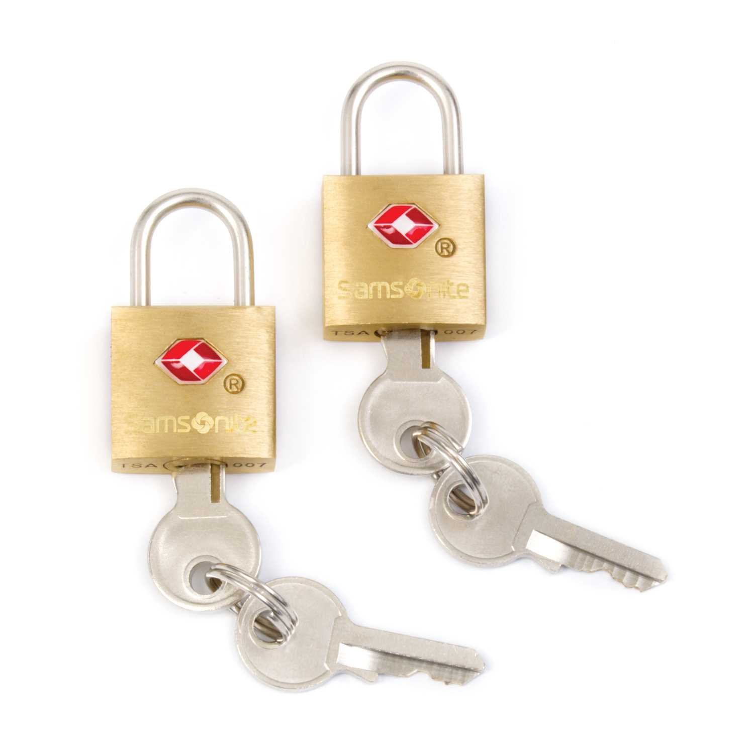 Samsonite 2 Pack Travel Sentry Key Lock, Brass, One Size