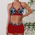 thumbnail image 1 of Cameland Women's Split Swimsuit Set Hanging Neck Halter Swimsuit + Boxer Briefs Swimsuit Set, 1 of 7