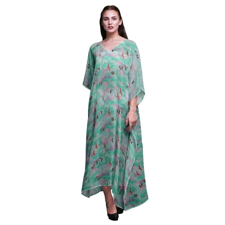 Bimba Bird Beach Kaftan Bikini Cover up Womenâs Maxi Dress Long Caftan-XL-3X
