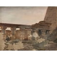 thumbnail image 2 of Jan Ciągliński 14x12 Gold Ornate Wood Frame and Double Matted Museum Art Print Titled - Karnak -Temple of Amun. from the Journey to Egypt (1903), 2 of 4