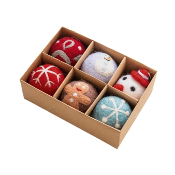 6x Adornos de bolas de Navidad Strade Fareast Limited Fieltro 1,97 pulgadas