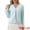 Light Blue, variant on Women's Long Sleeve Open Front Casual Knit Jacket 2XL White