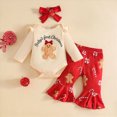 thumbnail image 2 of HCNTES Girls Clothes Newborn Baby Girls Outfits Girl Letter baby first christmas Romper Jumpsuit Bodysuit Bowknot Pants Set 0 3 6 9 12 18 Months Fall Winter Clothes, 2 of 6