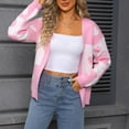thumbnail image 6 of BLVB Women's Open Front Cardigan Sweaters Heart Graphic Long Sleeve Loose Valentines Sweater Outerwear, 6 of 7