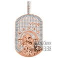 thumbnail image 2 of Unisex 14K Rose Gold Finish Virgo Maiden Zodiac Sign Astrology Horoscope Charm Baguette & Round Cut Diamond Pendant, 2 of 2