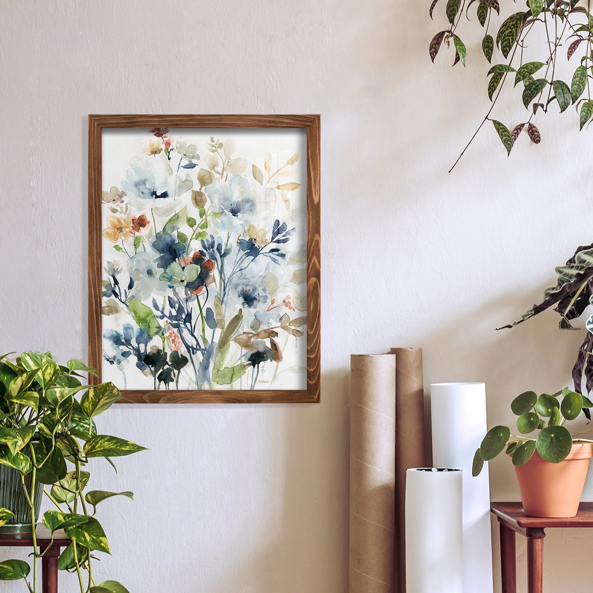 Holland Spring Mix -Framed Print w/glass-Walnut