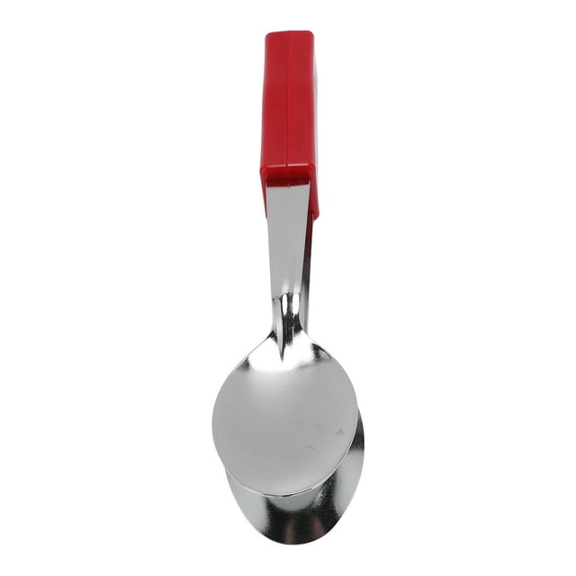 Musical Spoons Percussion Instrument, Smoothly Polished Sturdy Red Plastic Handle Metal Elastic Traditional Irish Percussion Instrument for Performance