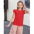 thumbnail image 4 of Arshiner Girls T Shirts Lace Petal Short Sleeves Kids Crewneck Casual Blouse Summer Tops Tees, 4 of 7