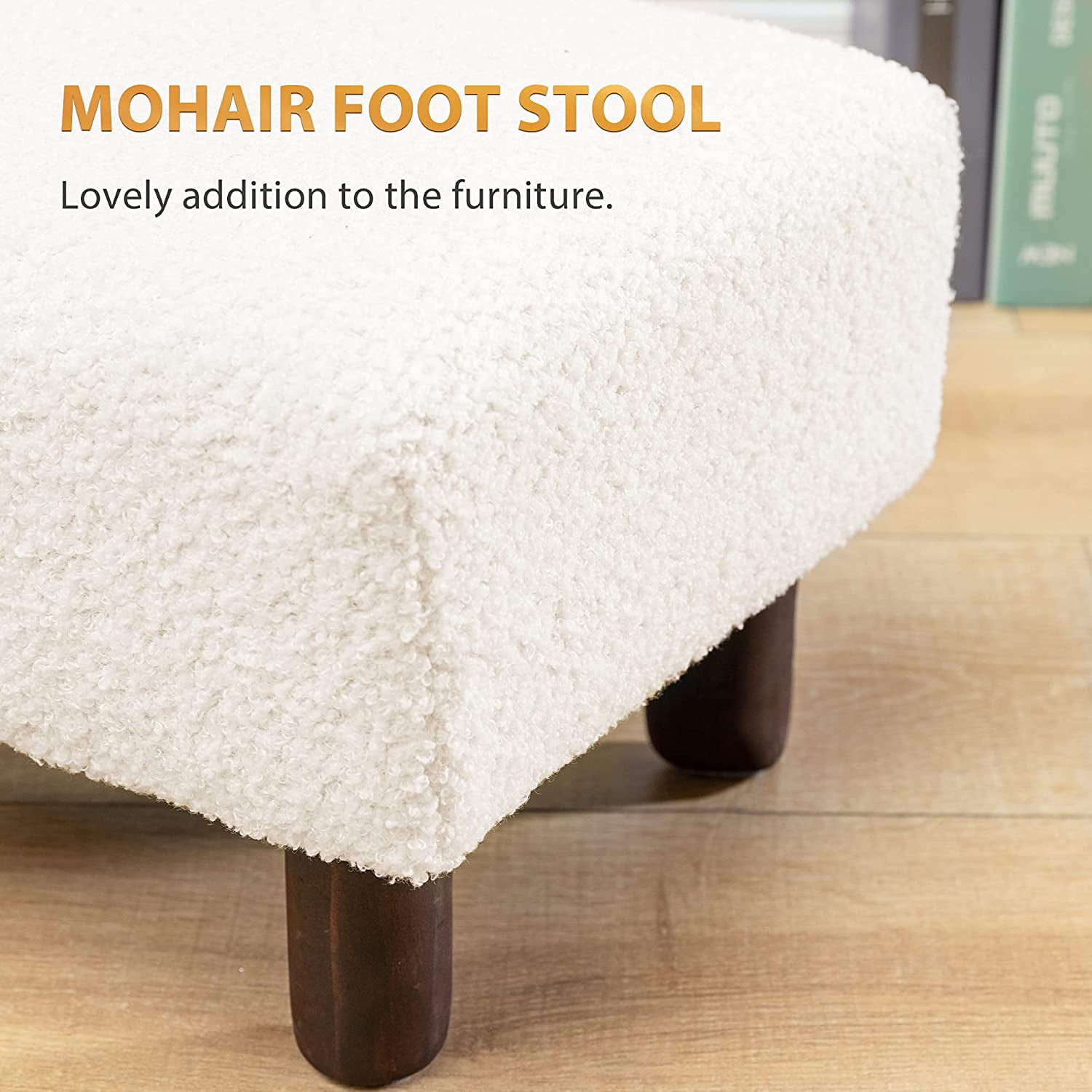 Mini Footstool Pouffe Plush Velvet Black Stool Foot Rest Under Desk Foot  Rest Small Buttoned Ottoman Black Pouffe 16 Cm 