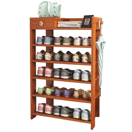 Ghp 24 X12 X38 15 Pairs Capacity 5 Tier Wood Free Standing Shoe