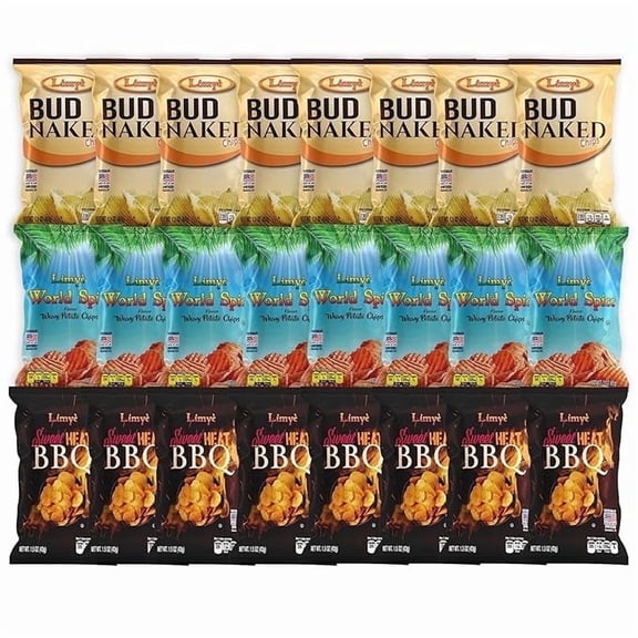 Limyè Potato Chips Variety Pack, Kosher, Allergen-Free, Vegan, Gluten-Free, 24 Pack, 1.5 Oz