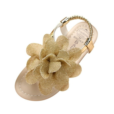 

Qcmgmg Summer Children Sandals Infant Baby Flower Elastic Toddler 12M-11Y First Walkers