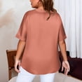 thumbnail image 3 of Womens Plus Size Short Sleeve Tops Solid Color Round Neck Casual T-Shirt Soft Breathable, Womens Plus Size Summer Tops, 3 of 5