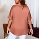 thumbnail image 3 of Mujeres Más Tamaño Manga Corta Tops Color Sólido Cuello Redondo Casual Camiseta Suave Transpirable, Mujeres Más Tamaño de Verano Tops, 3 of 5