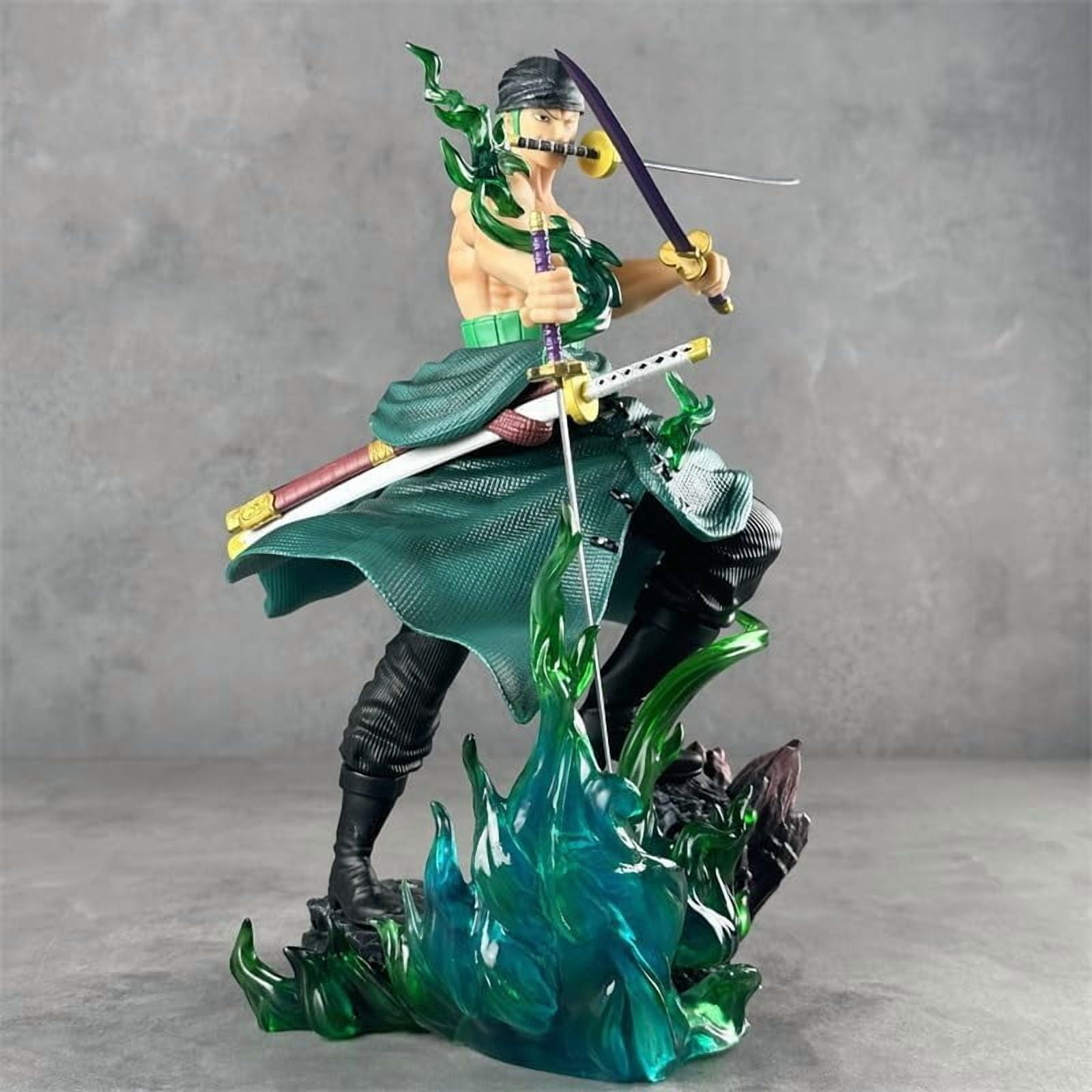 Zoro Figure Fighting Cross Dressing Roronoa Zoro Action Figures 32cm/12.6inch PVC Character Figurine Cosplay Model Collectible for Anime Fans Gift