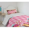 thumbnail image 4 of Ambesonne Sweets Quilted Bedspread Set 2 Pcs, Candy Cookie Sugar Cake, Twin Size, Brown Pale Pink, 4 of 6