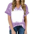thumbnail image 2 of Puntoco Women tops for Summer 2025 Clearance Outer Banks Pogue Life T-Shirt Women Bleached Tie Dye Surfing Lover Shirt Palm Tree Bus Graphic Tee Purple 8(L), 2 of 5