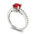 thumbnail image 2 of Solitaire with Accents Engagement Ring for Women - 1.465ct Simulated Ruby in 14K White Gold Promise Ring, 2 of 6
