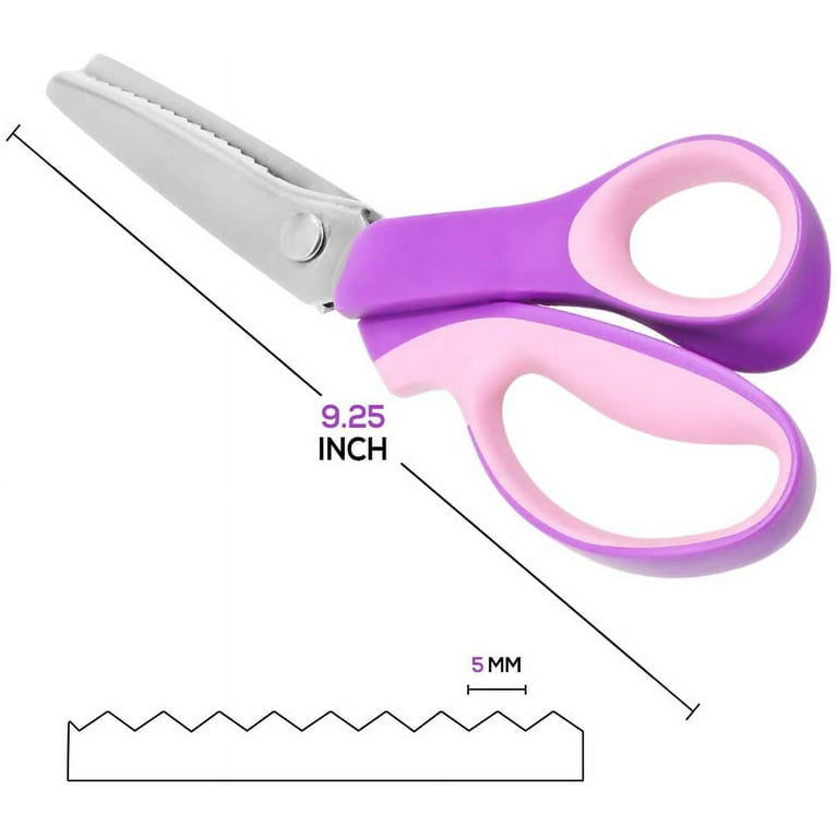  Serrated Scalloped Edge Pinking Shears, Multifunction Stainless  Steel Shears Tailor Scissors, Professional Zig-Zag Cut Scissors, Sewing  Craft Cut Paper Clothing Fabric Cutting for Home (3mm, Serrated) : Arts,  Crafts & Sewing