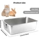 thumbnail image 4 of Stainless Steel Litter Box with Handle 15.8x11.8x5.9in High Sides Metal Litter Box Rustproof Scratchproof Extra Large Cat Litter Box for Cat Rabbit, 4 of 4