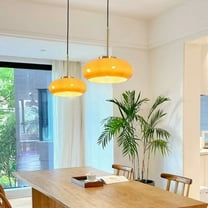Arturesthome Modern Orange Glass Pendant Light Drum Shape