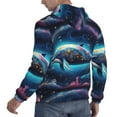 thumbnail image 3 of KLL Vintage Colorful Patterned Dolphin Print Mens Hoodie Long Sleeve Casual Pullover Hooded Sweatshirt Fashion Drawstring Hoodies with Pocket-3X-Large, 3 of 6