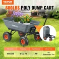 thumbnail image 2 of Durable Poly Garden Dump Cart 600 lbs Capacity 10 Inch Wheels Steel Frame Easy Assembly Dual Function Handle, 2 of 6