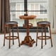 thumbnail image 3 of Costway Taburetes giratorios de bar 74 cm, taburetes de cocina con asiento giratorio a 360°, símil-cuero PU, fáciles de montar, madera de goma natural y resistente, diseño retro, reposapiés cómodo, 3 of 4