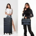 thumbnail image 2 of Byootique Rolling Makeup Train Case 4in1 Cosmetic Trolley Organizer Travel Case Cosmetology Case on Wheels for Makeup Artist Trave Nail,Rococo Midnight, 2 of 10