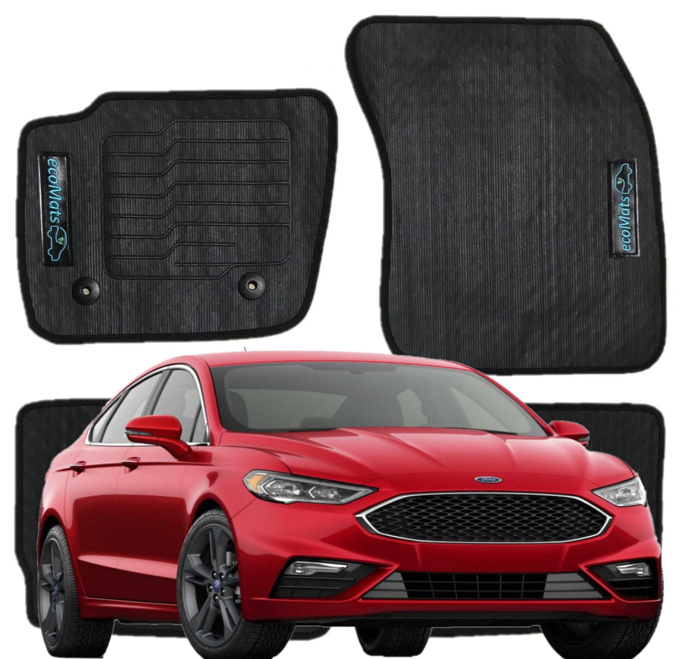 Passenger & Rear Floor GGBAILEY D51490-S1A-GY-LP Custom Fit Car Mats for 2017 Ford Fusion Grey Loop Driver