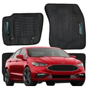 ecoMats Heavy Duty Flexible Rubber Floor Mats Custom Fit for 2013 to 2020 Ford Fusion All Weather