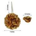 thumbnail image 4 of BalsaCircle 2 Gold Roses 7" Kissing Flower Balls Pomander Wedding Hanging Decorations, 4 of 8