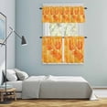 thumbnail image 6 of Tropical Palm Leaves Kitchen Curtains Valances and Tiers Set of 3 Orange Leaf Abstract Plant Watercolor Tier Curtains and Valance with Rod Pocket for Small Windows, 27.5"x24", 6 of 9