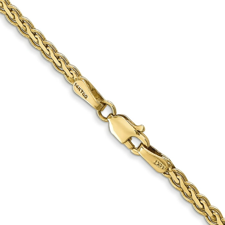 14K Gold 2.5mm Flat Wheat Chain 24