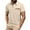 Khaki, variant on Men's Summer Color Matching Pocket Shirt, Breathable Wicking Fabric, 3 Button Placket, Raglan Sleeves, for Daily and Party, Polyester Material, Sizes
