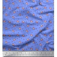 thumbnail image 1 of Soimoi Blue Rayon Fabric Reindeer Face & Baubles Christmas Print Fabric by the Yard 42 Inch Wide, 1 of 3
