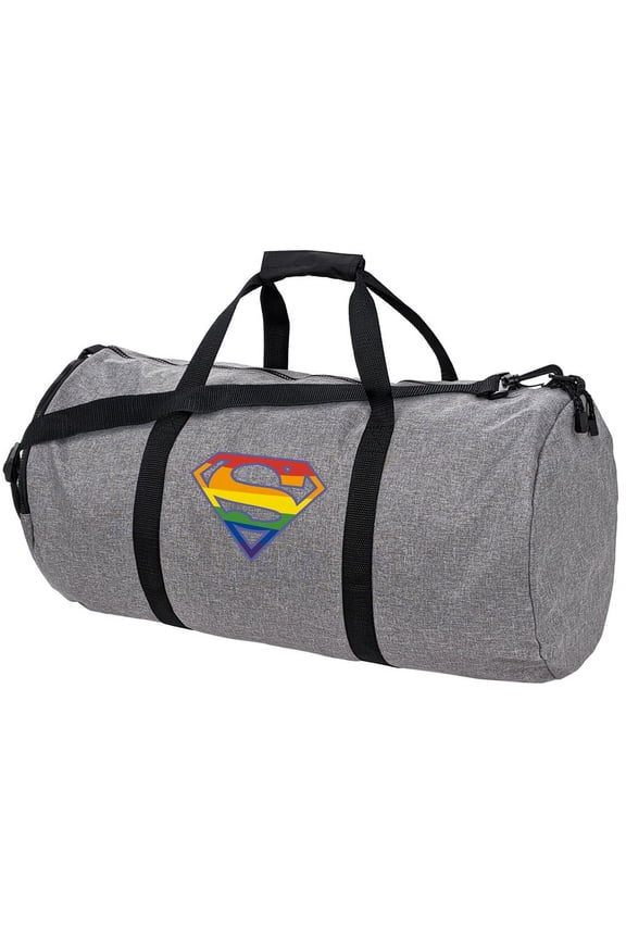 Superman Rainbow Shield Logo Lightweight Duffel Bag for Sports and Gym Packable for Travel
