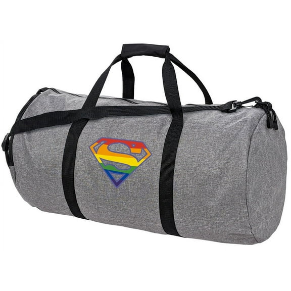 Superman Rainbow Shield Logo Lightweight Duffel Bag for Sports and Gym Packable for Travel