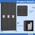 thumbnail image 4 of 3 Doors Employee Lockers for Office, Metal Sorage Locker Combination, Lockable Employees Metal Locker With Door, Industrial Storage Lockers for Home, School, Gym, 4 of 7