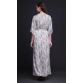 thumbnail image 3 of Bimba Robe Kimono Imprimée Plumes d'Aigle en Rayonne Manches Longues Maxi Fendue d'Été-TTTG, 3 of 6