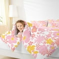 thumbnail image 4 of jejeloiu Cute Flowers Queen Comforter Set,Kawaii Floral Blossom Bedding Sets,Pink White Yellow Bedding Comforter Set For Girls Kids,Microfiber Bedroom Decor Reversible,3-Piece, 4 of 8