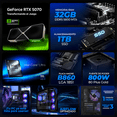 thumbnail image 3 of PC Gamer IA Xtreme PC Gaming World of Warcraft Edition NVIDIA GeForce RTX 5070 Intel Core Ultra 7 265KF 32GB DDR5 SSD 1TB Sistema Líquido WIFI Alto Desempeño Creativo con IA Integrada, 3 of 6