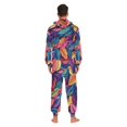 thumbnail image 4 of FORMRS Onesies Pajama for Adults Unisex Hoodie Winter Jumpsuit One Piece Sleepwear, Sizes S-2XL, Colorful Art Leaves Pattern, 4 of 7