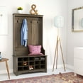 thumbnail image 6 of Prepac Wide Hall Tree and Bench with Shoe Storage, Drifted Gray, 6 of 11