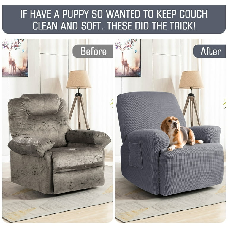 TAOCOCO Stretch Jacquard Recliner Couch Cover 4 Pieces Recliner