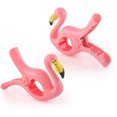 thumbnail image 3 of O2COOL Pink Flamingo Shape 4 Piece Plastic Beach Towel Clip, Portable Pool Towel Holders/Clamps, 3 of 7